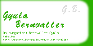 gyula bernvaller business card